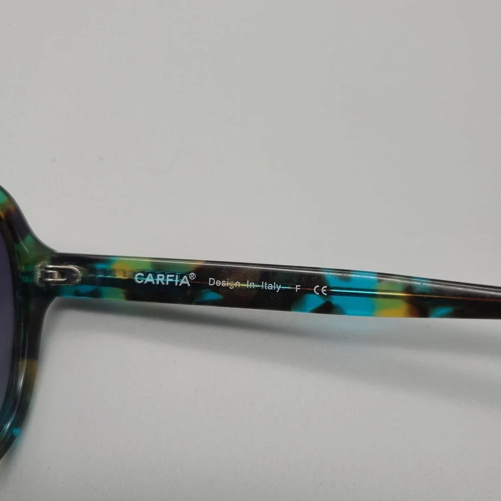 Carfia CA2024 C02 Blue Green Tortoise Polarized Oval Sunglasses 57-17-145